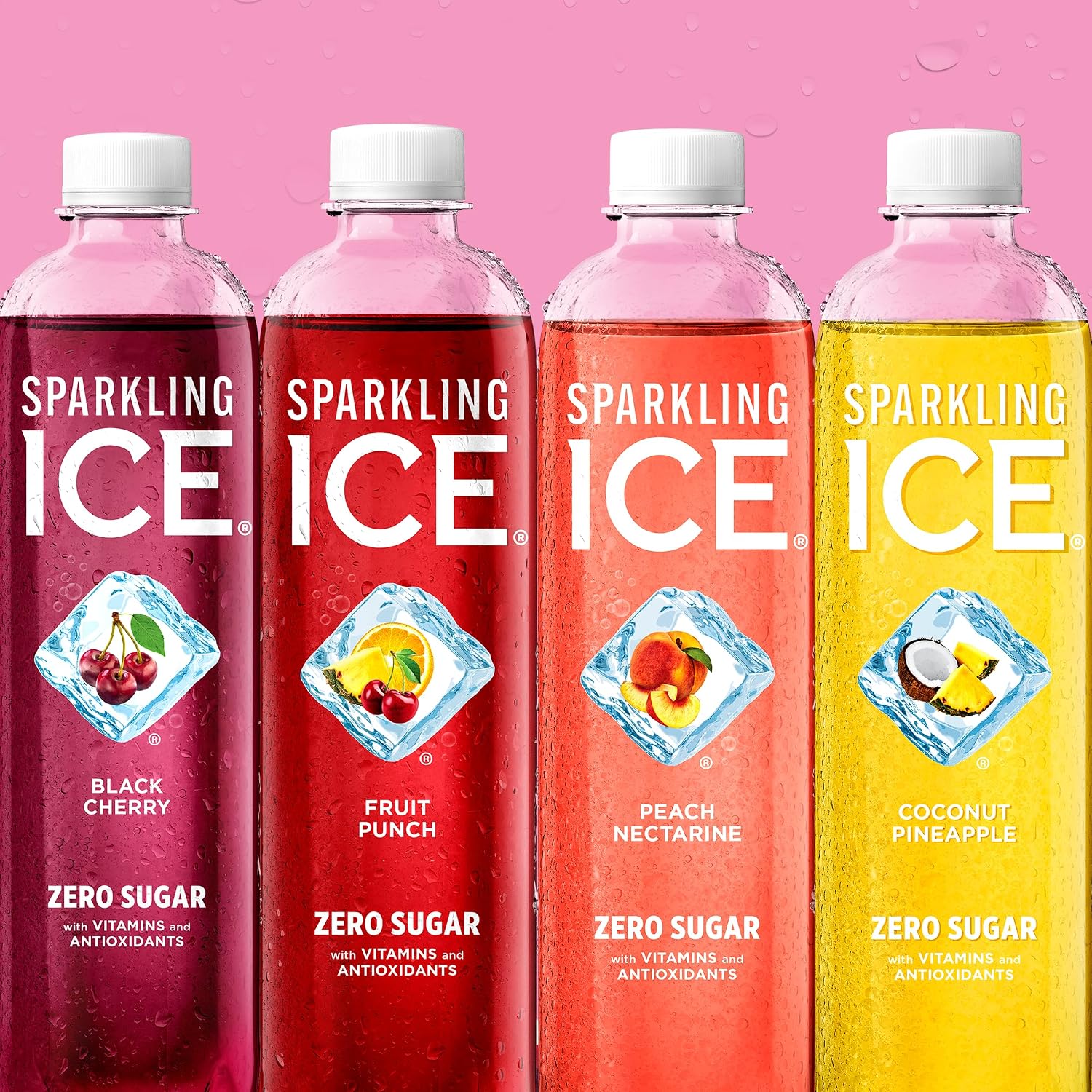 Sparkling Ice Purple Variety Pack, Flavored Water, Zero Sugar, with Vitamins and Antioxidants, 17 fl oz, 12 count (Black Raspberry, Cherry Limeade, Orange Mango, Kiwi Strawberry)