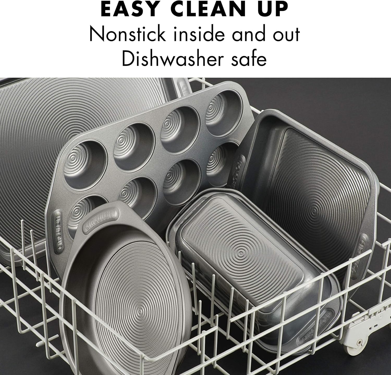 Circulon Nonstick Bakeware Set, Cookie Sheets for Baking Nonstick, 2-Piece, Gray