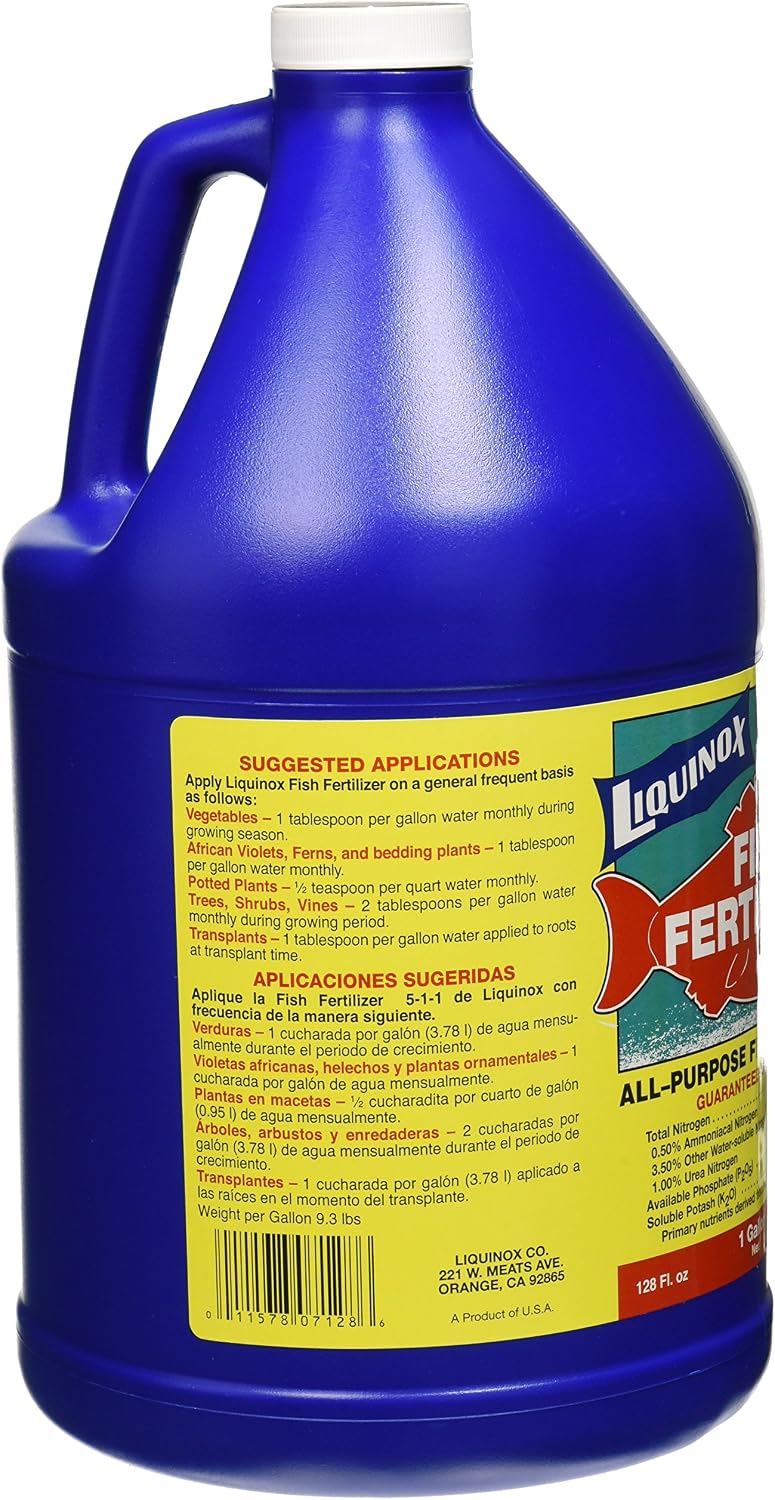 7128 Fish Emulsion 5-1-1 Fertilizer, 1-Gallon