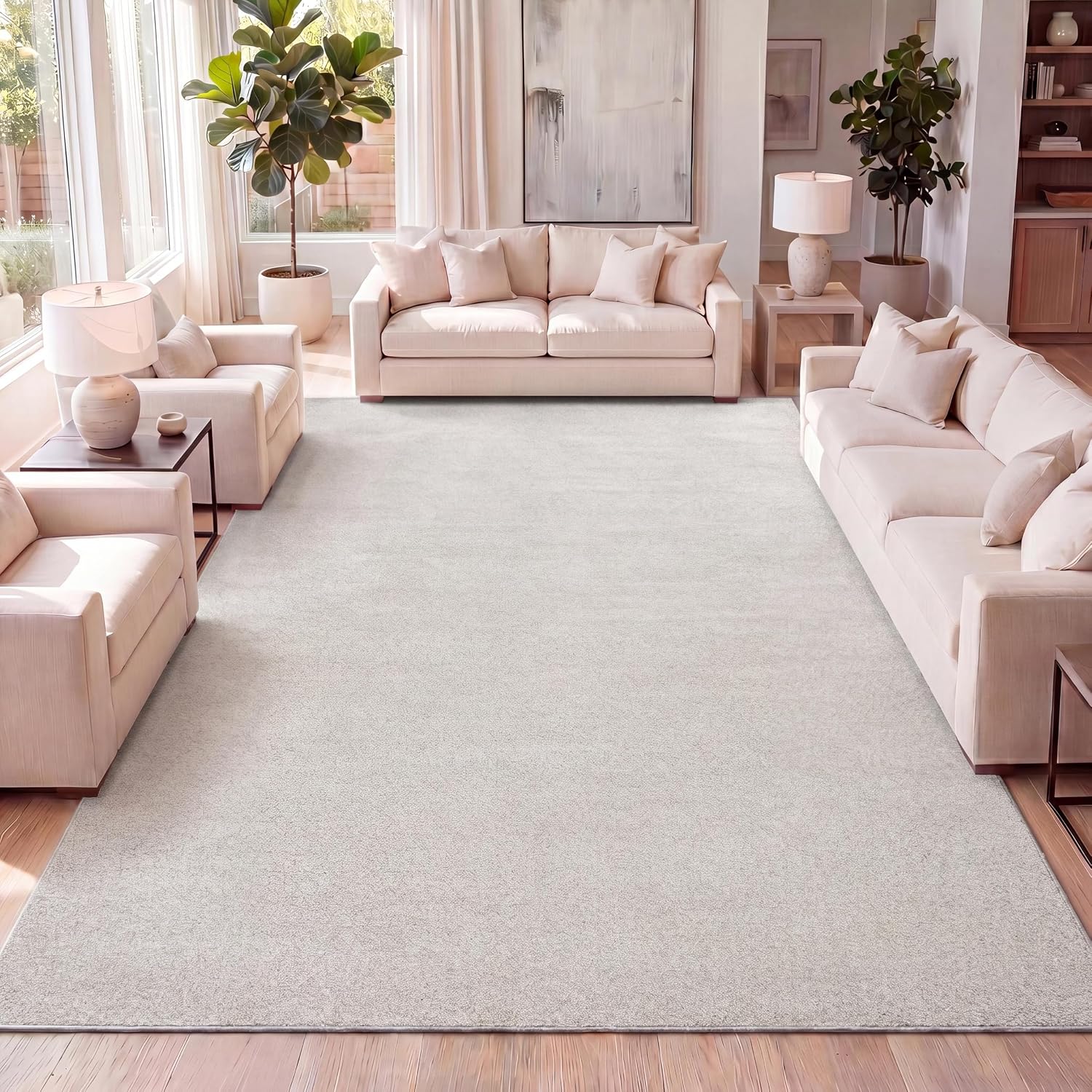 JONATHAN Y Haze Solid Low-Pile Brown Indoor Area Rug 8x10, Coastal, Bohemian, Minimalist, Classic, Easy-Cleaning for Living Room, Bedroom, Kitchen