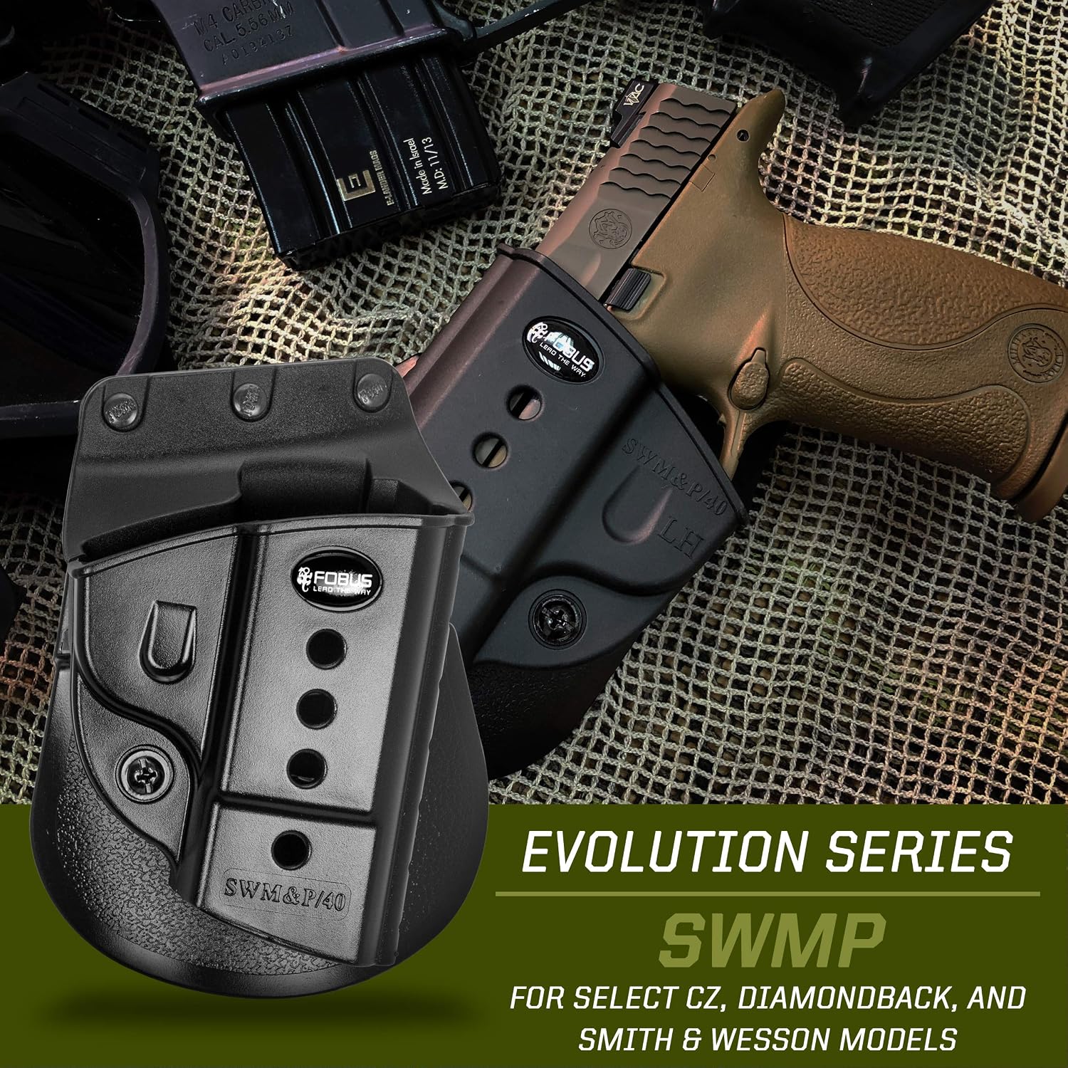 Fobus SWMP Concealed Carry OWB Paddle Holster for S&W M&P, M&P 2.0, SD9 VE, SD40 VE, CZ P-06, and Diamondback DB FS Nine