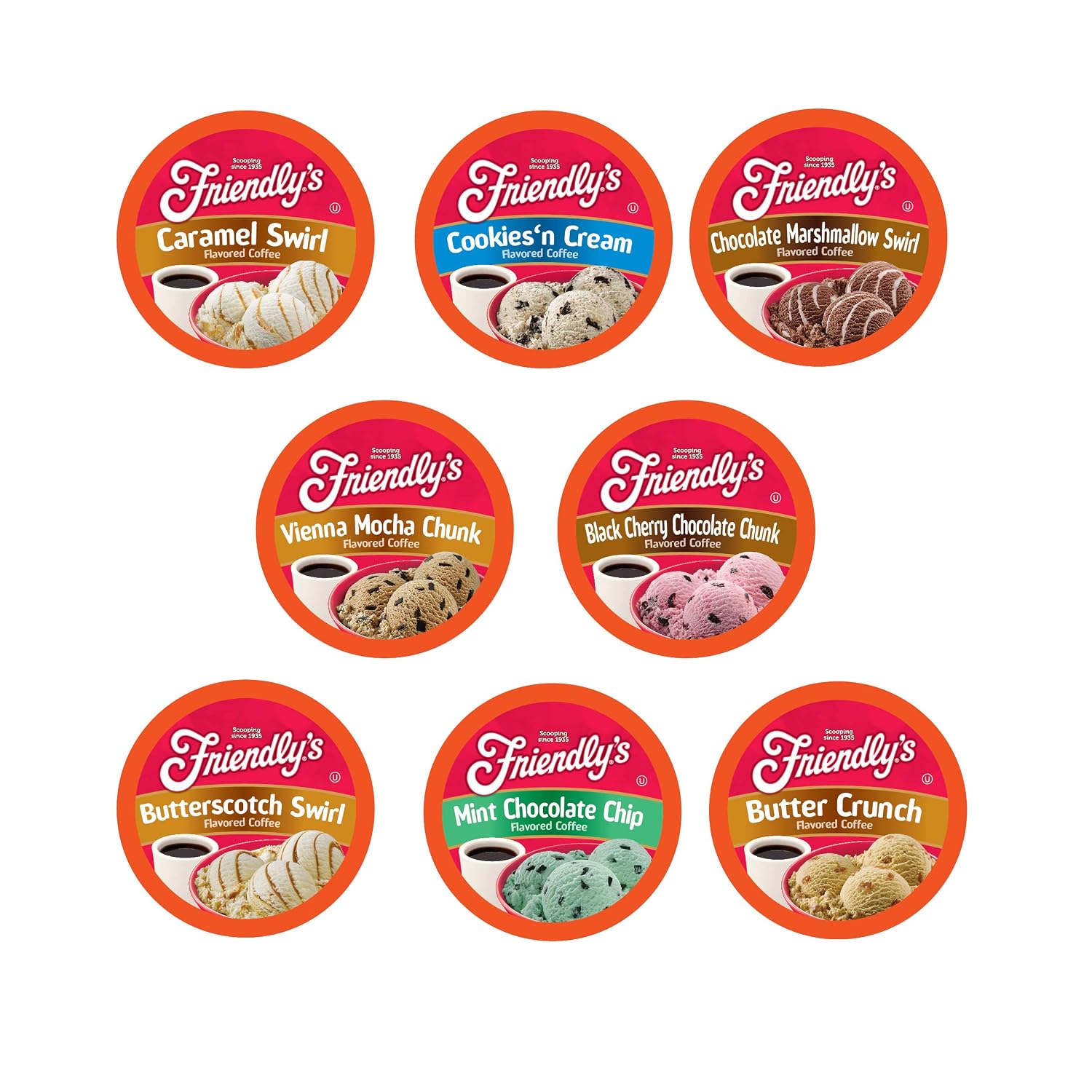 Friendly's Chocolate Mint Ice Cream Flavored Coffee Pods for Keurig K Cup Brewers, Mint Chocolate Chip, 40 Count (Pack of 1)