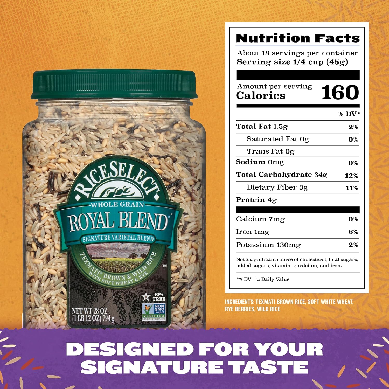 RiceSelect Texmati Brown & Wild Rice Royal Blend, 28 Ounce (Pack of 1)