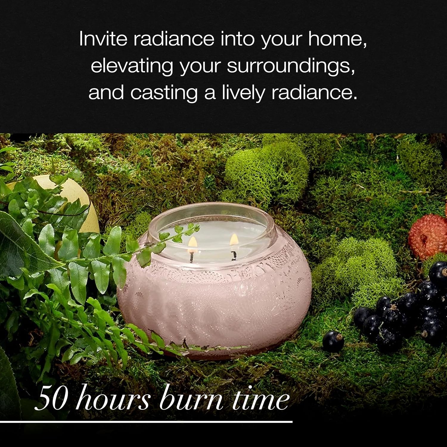 Voluspa Panjore Lychee, Glass Chawan Bowl Candle, 14 oz, 50 Hour Burn Time, Coconut Wax for Clean Burning, Handcrafted in the USA
