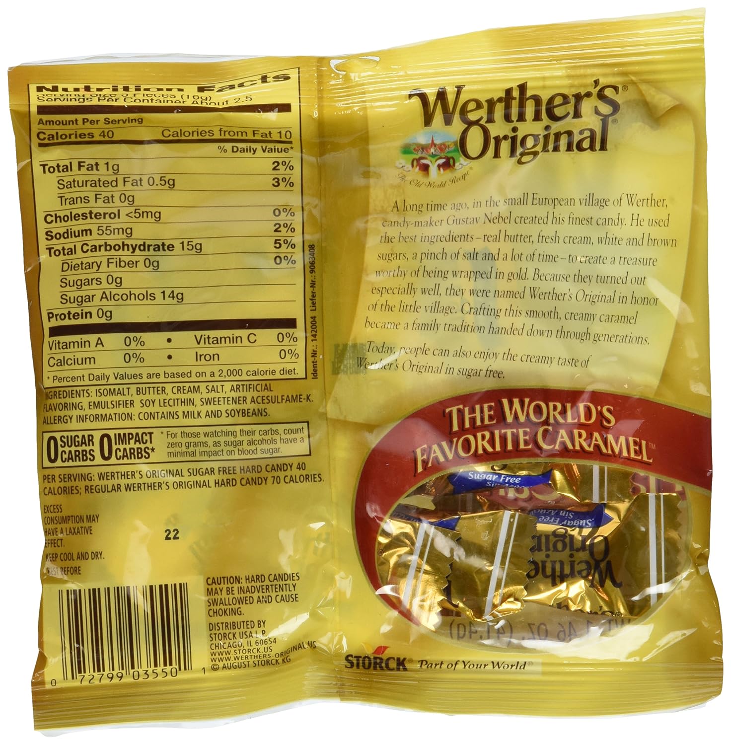 Werther's Original Caramel Coffee Hard Candy - Individually Wrapped Hard Candies for Halloween, Parties, or Snacks - 2.65 oz Bags (Pack of 3)