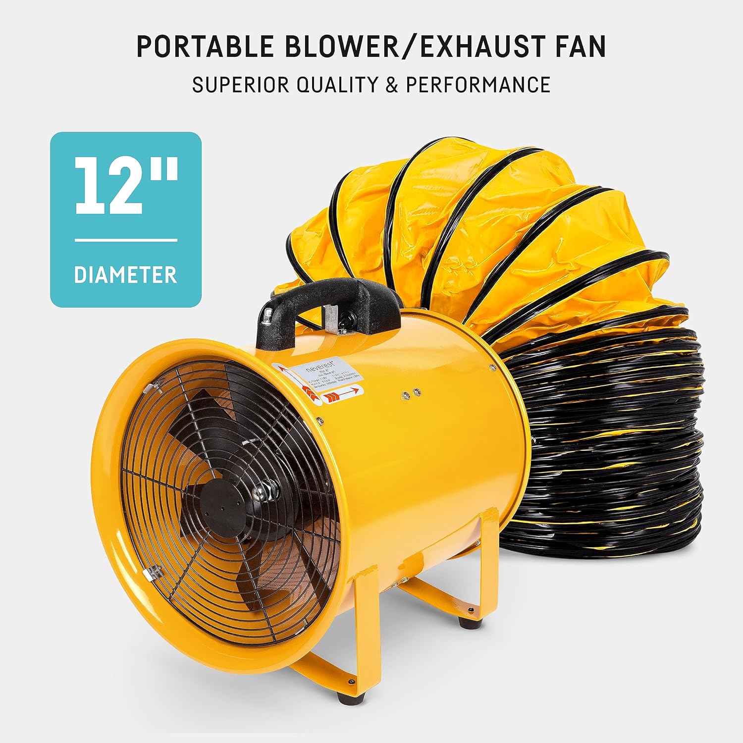 neverest® 12-Inch Industrial Blower Fan, High-Powered 2400 CFM Portable