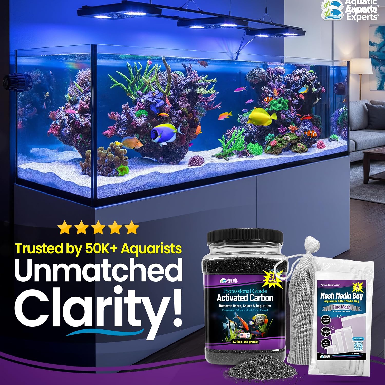 Aquarium Carbon Pad – Cut‑to‑Fit Carbon Infused Filter Pad Media for Crystal Clear Fish Tanks and Ponds, 3/8"–1/2" Thick (10.5 Inch Width
