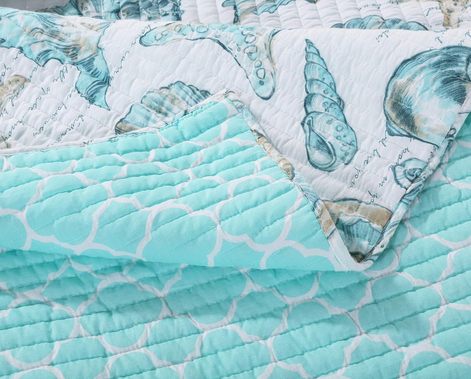Greenland Home Fashions Ultra-Soft, Reversible, Brushed Microfiber Quilt Set, 3-Piece Full/Queen, Misty Bloom
