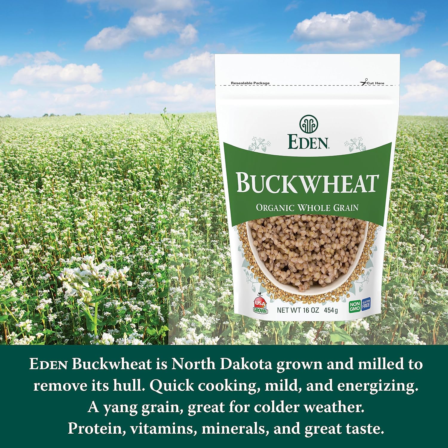 Eden Foods Organic Buckwheat Hulled Whole Grain, 16 OZ