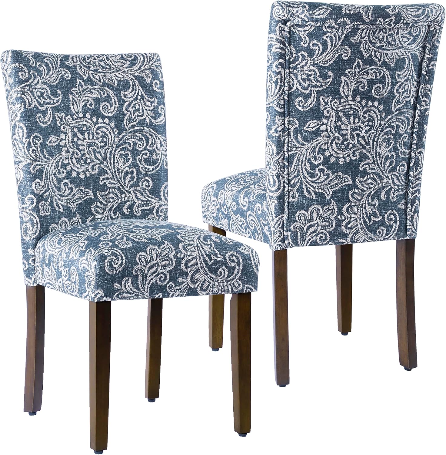 Homepop Home Decor | Classic Upholstered Parsons Dining Chairs | Set of 2 Accent Dining Chairs with Nailhead Trim, Natural Linen