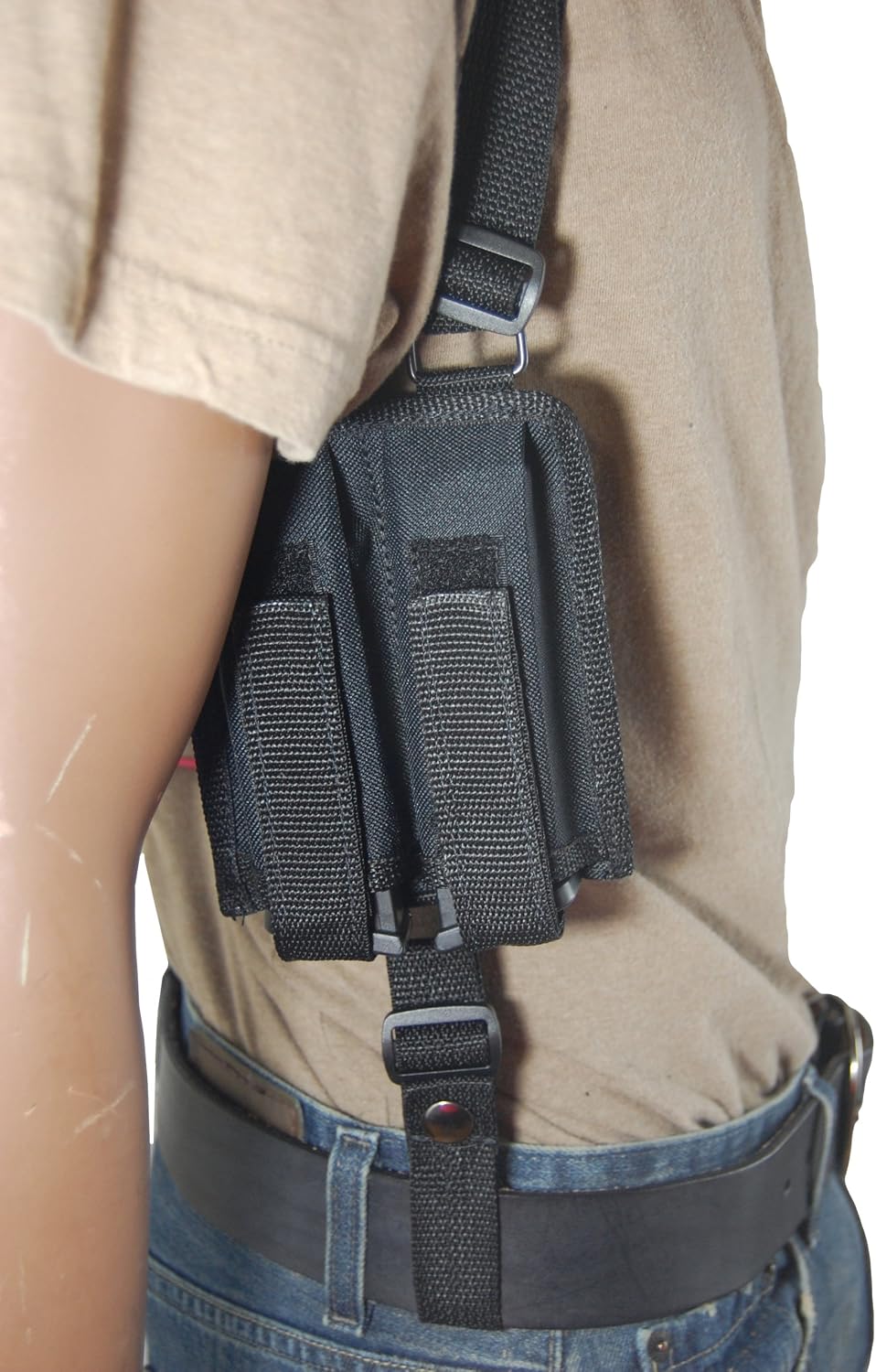Barsony New Concealment Shoulder Holster w/Double Mag Pouch Compact 9mm 40 45