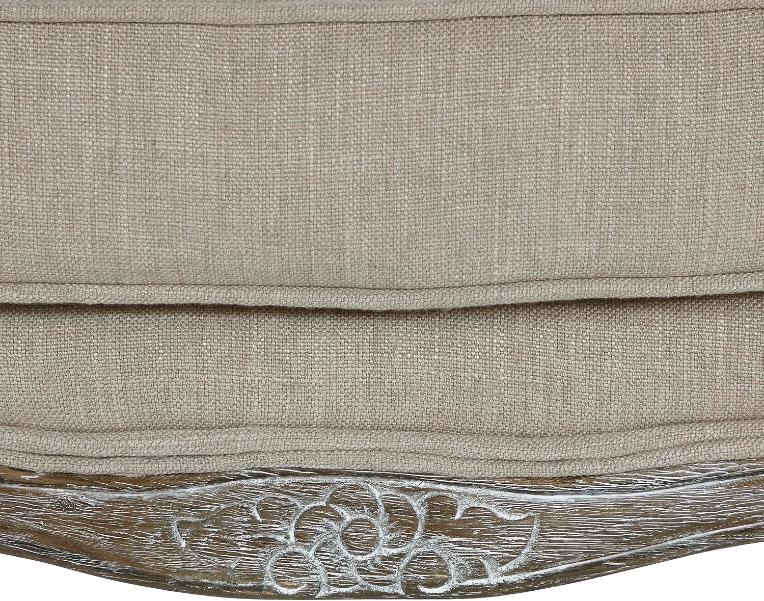 Lexicon Parlier Show Wood Accent Chair - Mid Century Modern Chair for Living Room, Traditional French Country Style, Padded Arms, Reversible Cushion, Solid Wood Frame, Arrives Assembled, Neutral