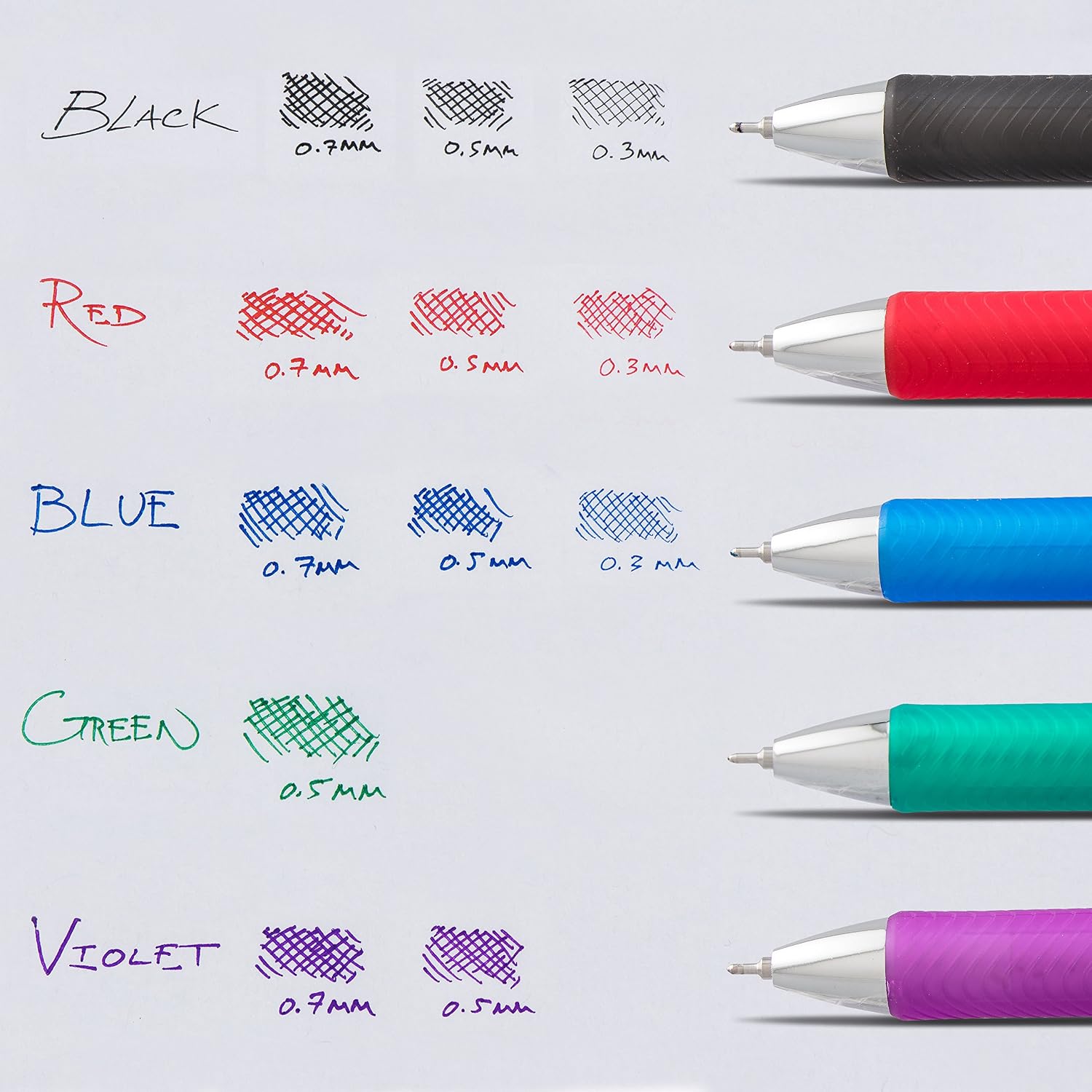 Pentel EnerGel RTX Retractable Liquid Gel Pen, (0.5mm), Fine Line, Needle Tip, Black Ink, Pack of 3 (BLN75BP3A)