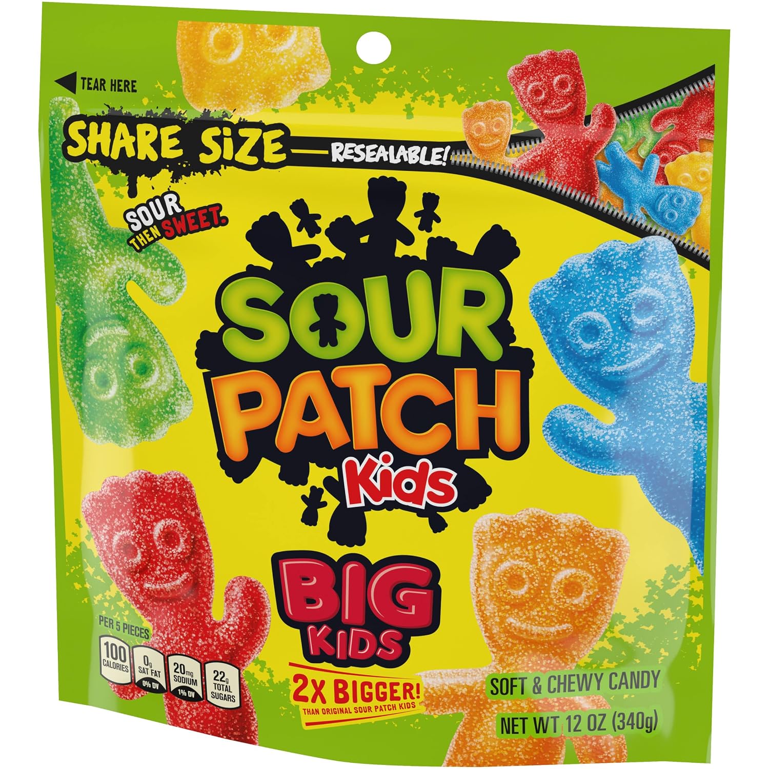 Sour Patch Kids, Big Kids Soft and Chewy Gummy Candy, Share Size, 12 Ounce