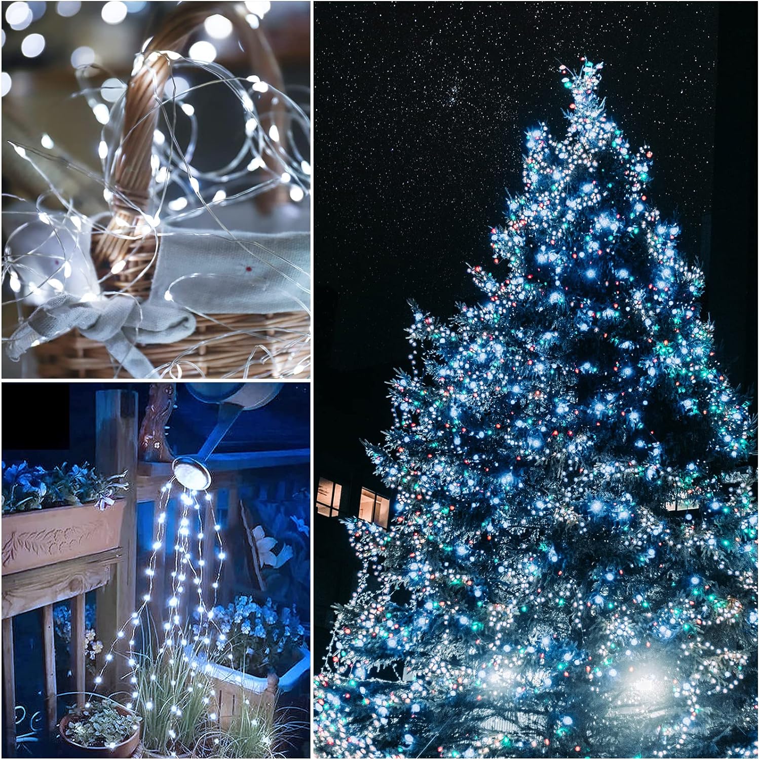 Solar Fairy String Lights, Cool White, 100Led, Outdoor Waterproof