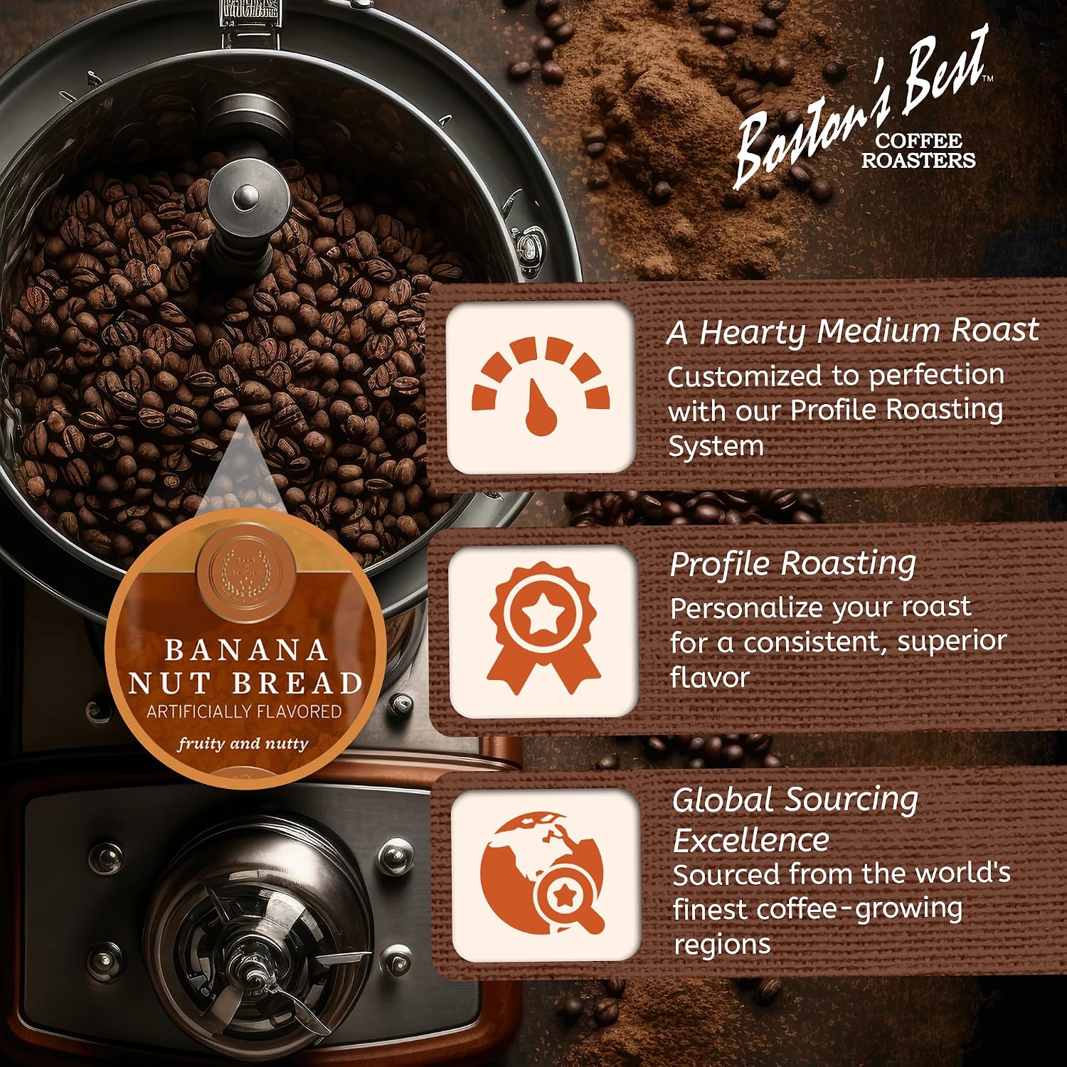 Boston’s Best Coffee - Fall-Inspired Pumpkin Spice Medium Roast Gourmet Delicious Flavored Coffee, Premium Ground - 11 oz. / 311 g Bag