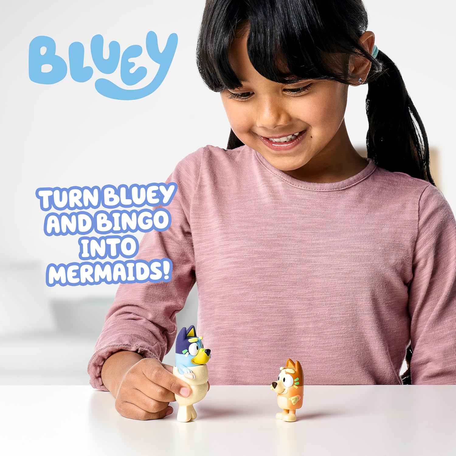 Bluey School Figurine Toys Pack of 4, Articulated Character Toys with Chloe, Rusty, and Calypso Figurines, Small Action Figures for Kids Ages 3+