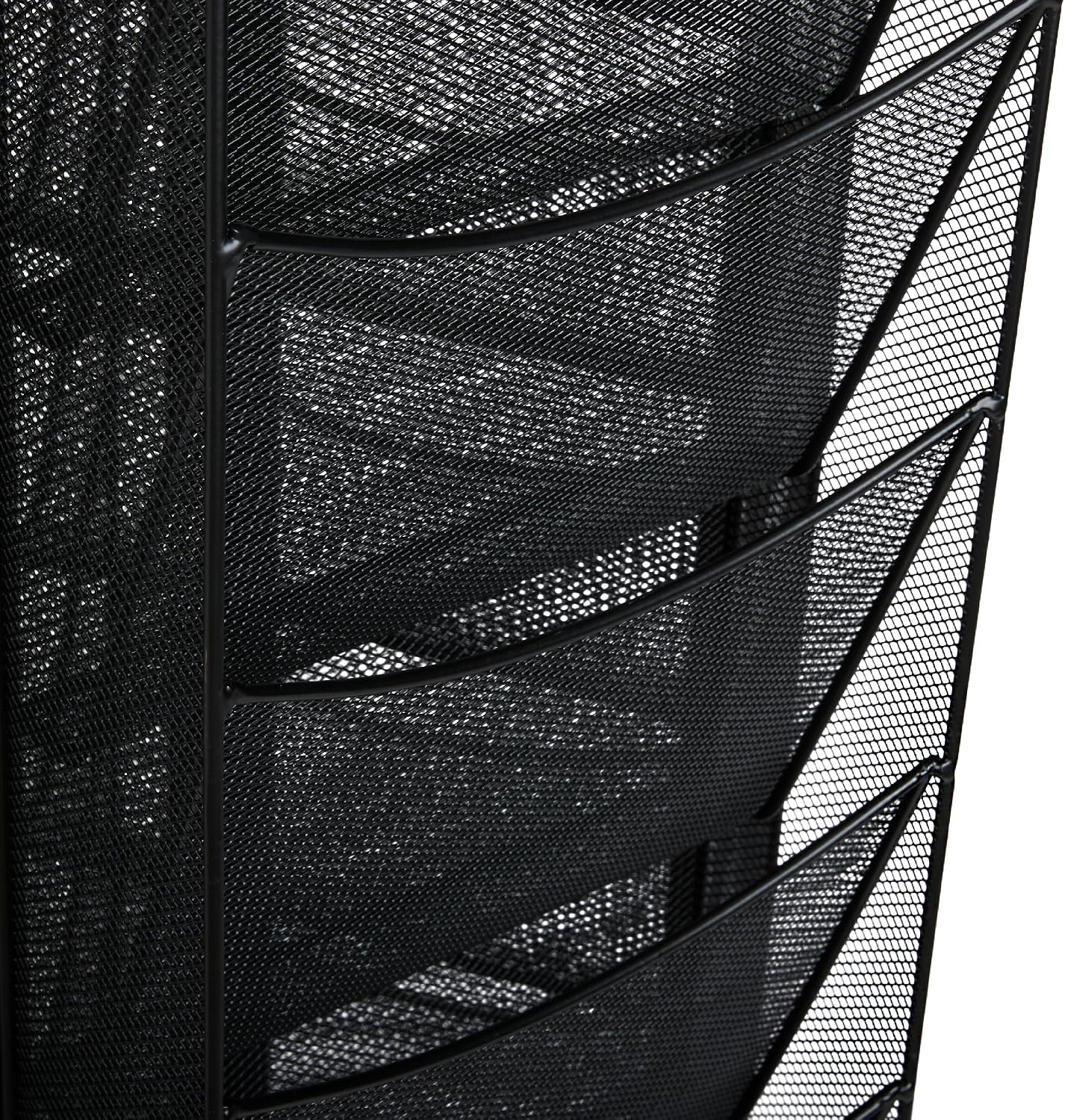 Safco Onyx Rotating Mesh Magazine Holder, Display Rack with 30 Pockets, Brochure Organizer, Commercial-Grade Steel Construction, Black