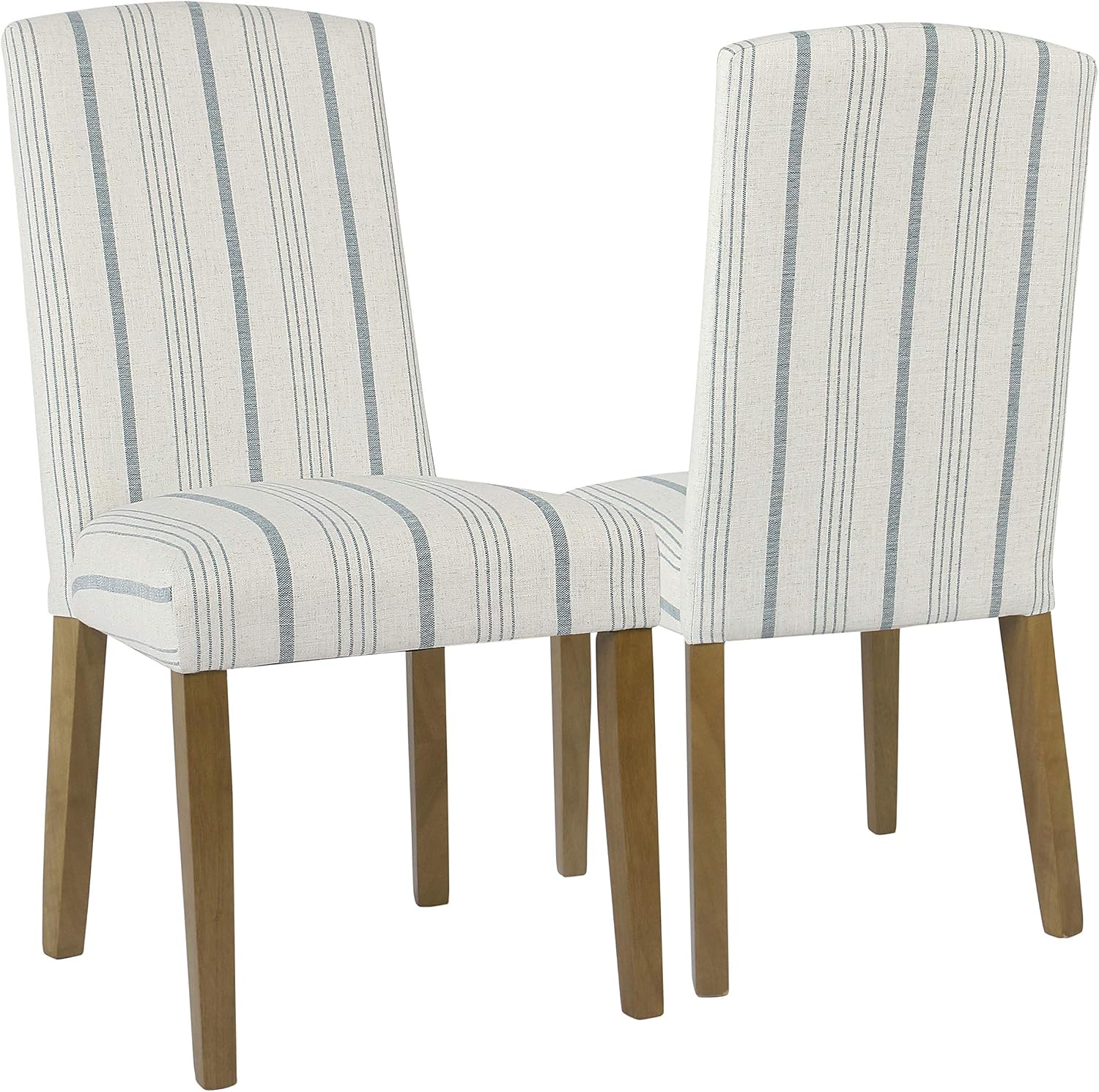 Homepop Home Decor | Classic Upholstered Parsons Dining Chairs | Set of 2 Accent Dining Chairs with Nailhead Trim, Natural Linen