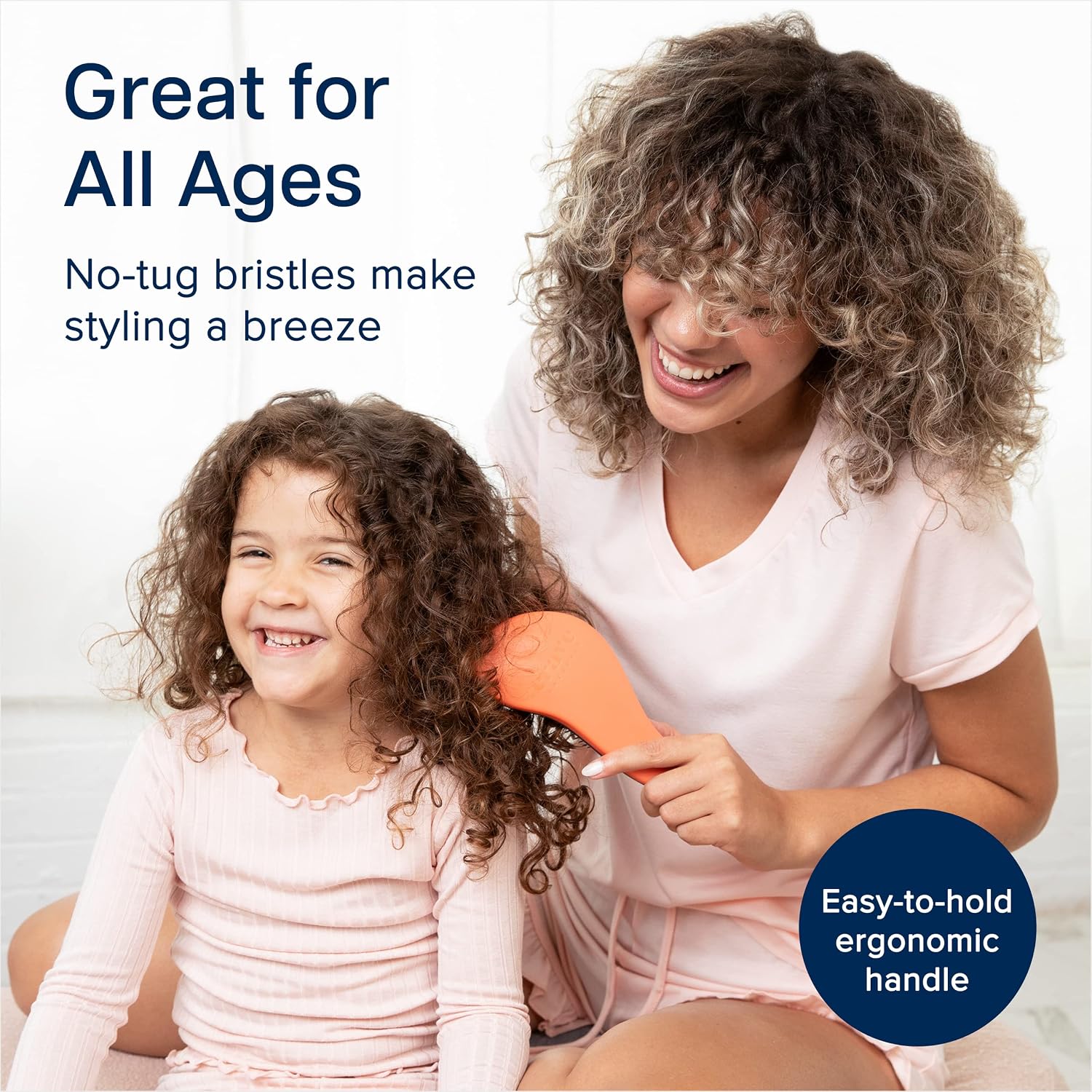 Crave Naturals Glide Thru Hair Brush - Detangler Brush for Curly, Straight, Wet or Dry Hair - Gentle Detangling Brushes for Adults, Kids, Toddlers - Hair Accessories for Women, 7.5x3" - Pink