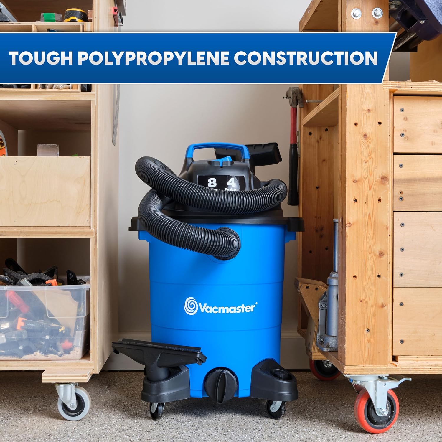 Vacmaster VOC809PF 8-Gal 4 Peak HP Utility Wet/Dry Vacuum Blue