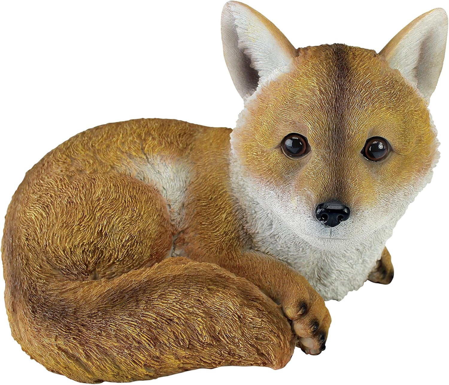 Design Toscano Simon The Woodland Fox Indoor/Outdoor Garden Statue for Patio, Pool or Lawn, 18 Inch Tall, Cast Stone Resin, Red Orange Paint