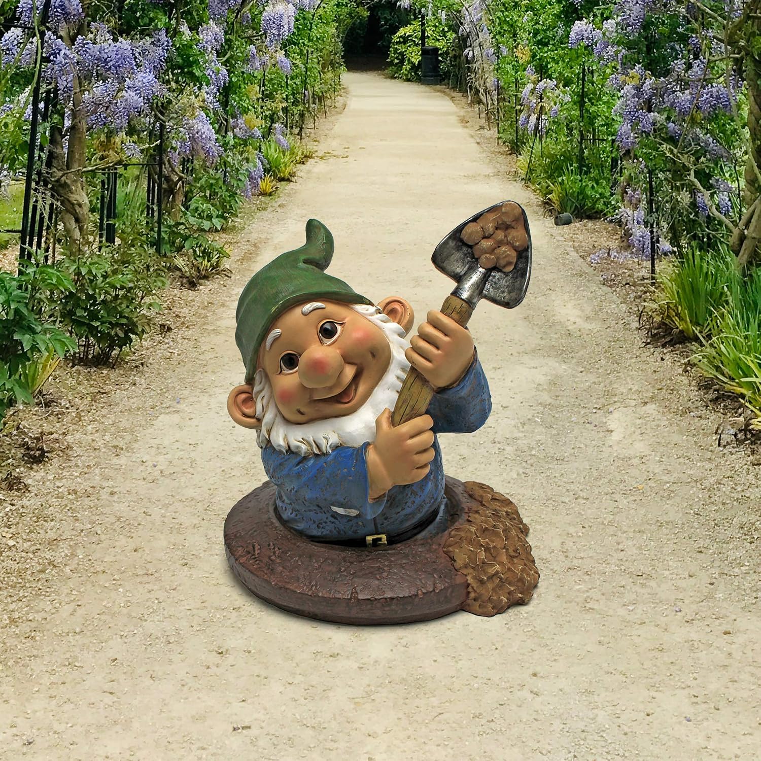 Design Toscano Garden Gnome Statue - Digger The Gnome - Outdoor Garden Gnomes - Funny Lawn Gnome Statues