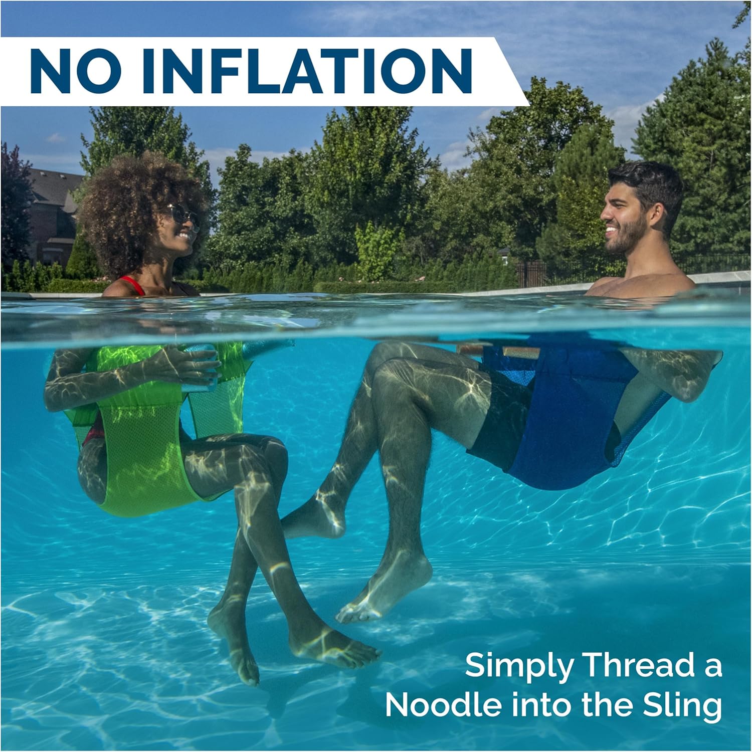 SwimWays Mesh Floating Pool Chair Noodle Slings (4 Pack), Swimming Pool Accessories & Water Toys, Pool Noodle Not Included