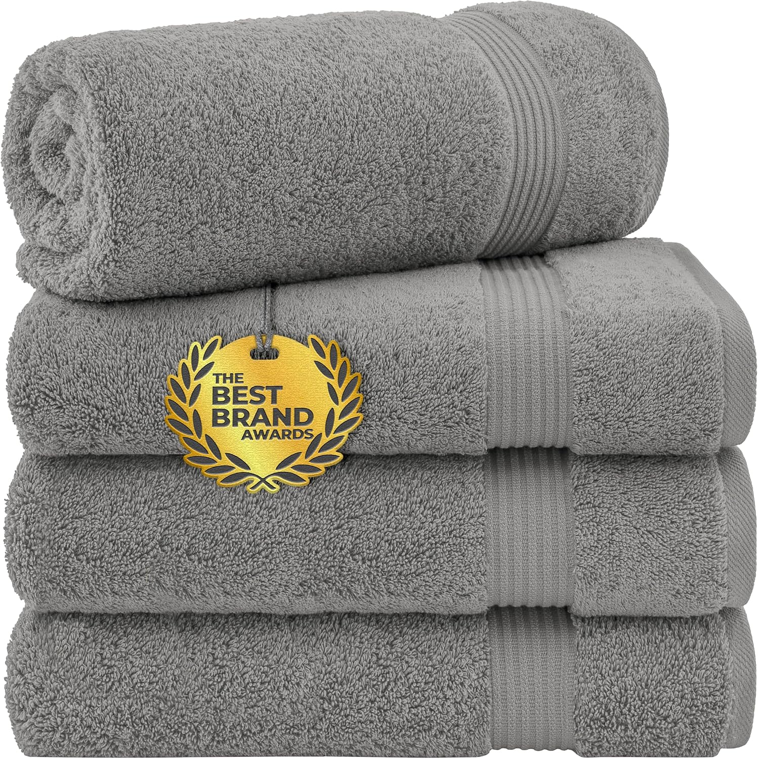 Cotton Paradise Towel Set of 6, 2 Bath Towels, 2 Hand Towels and 2 Washcloths Towels for Bathroom Sets, Smoke Gray