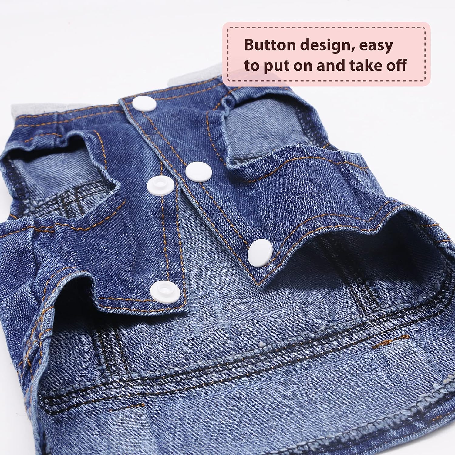 SILD Pet Dog Jeans Jacket Vest with Hooded Blue Dogs Hoodies Denim Cat Coat | Boy Girl Male Dogggie Puppy Cute Vintage Cool Classic Small Medium Machine Washable Apparel Clothes Outfit T-Shirts Costume