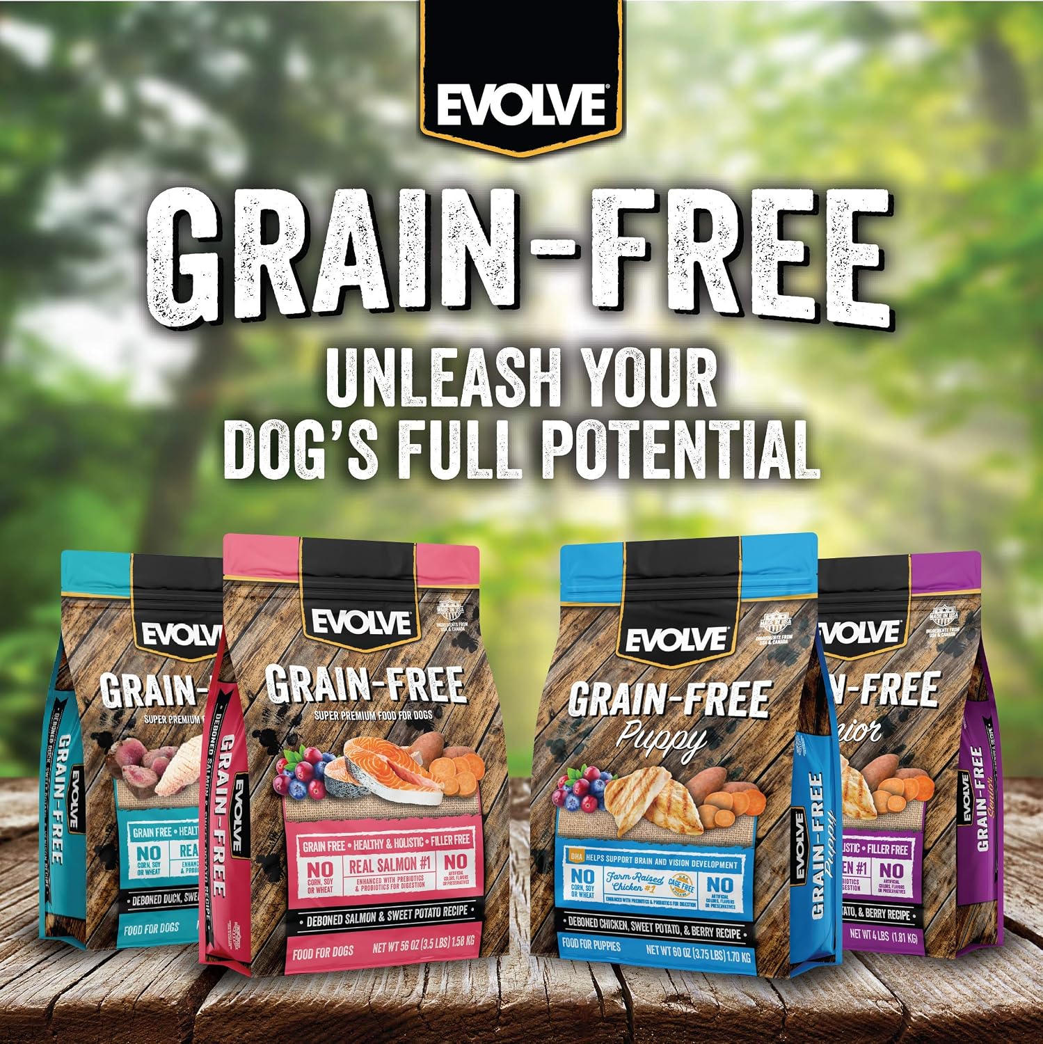 Evolve Grain Free Deboned Duck, Sweet Potato & Venison Recipe Dry Dog Food, 3.5 lb.