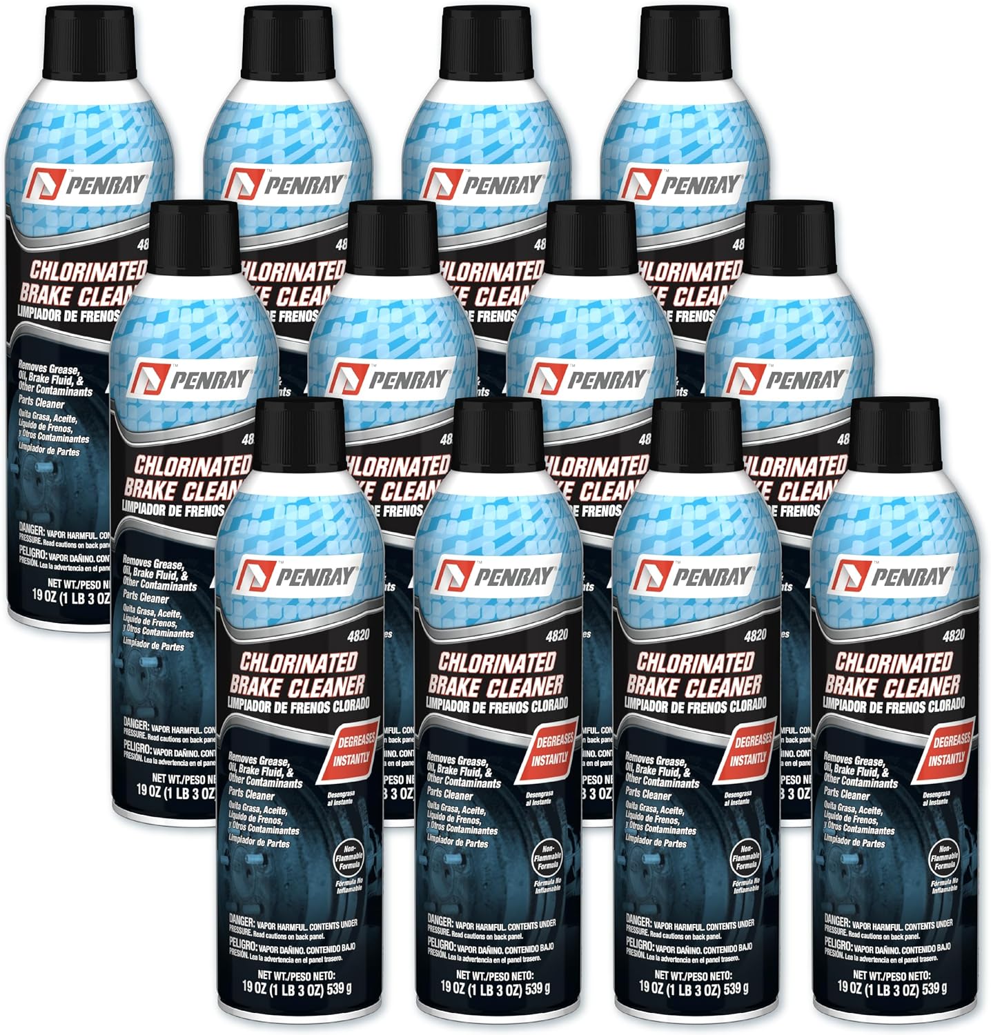 Penray 4820-12PK Chlorinated Brake Cleaner - 19-Ounce Aerosol Can, Case of 12