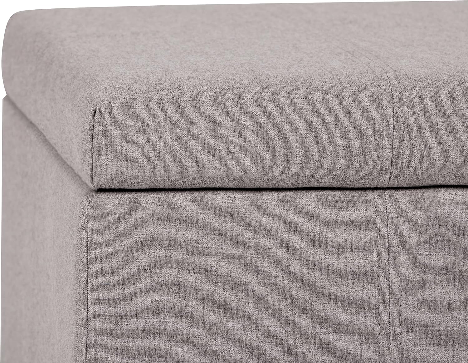 SIMPLIHOME Dover 36" Wide Vegan Leather Storage Ottoman in Midnight Black | Distressed umber brown, contemporary ottoman with lift-top and safety hinges; rectangle storage bench for living room.