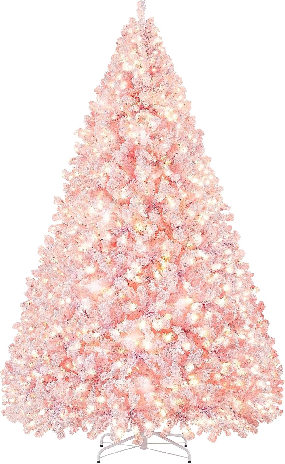 Yaheetech 7.5ft Pre-Lit Snow Flocked Artificial Christmas Tree, 550 Lights