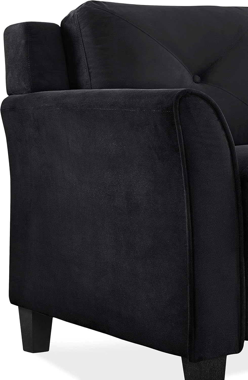 Studio Living Harrington 57.9" Loveseat, Transitional Modern, Pocket Coil Comfort, Easy Assembly, Microfiber Fabric, Dark Grey