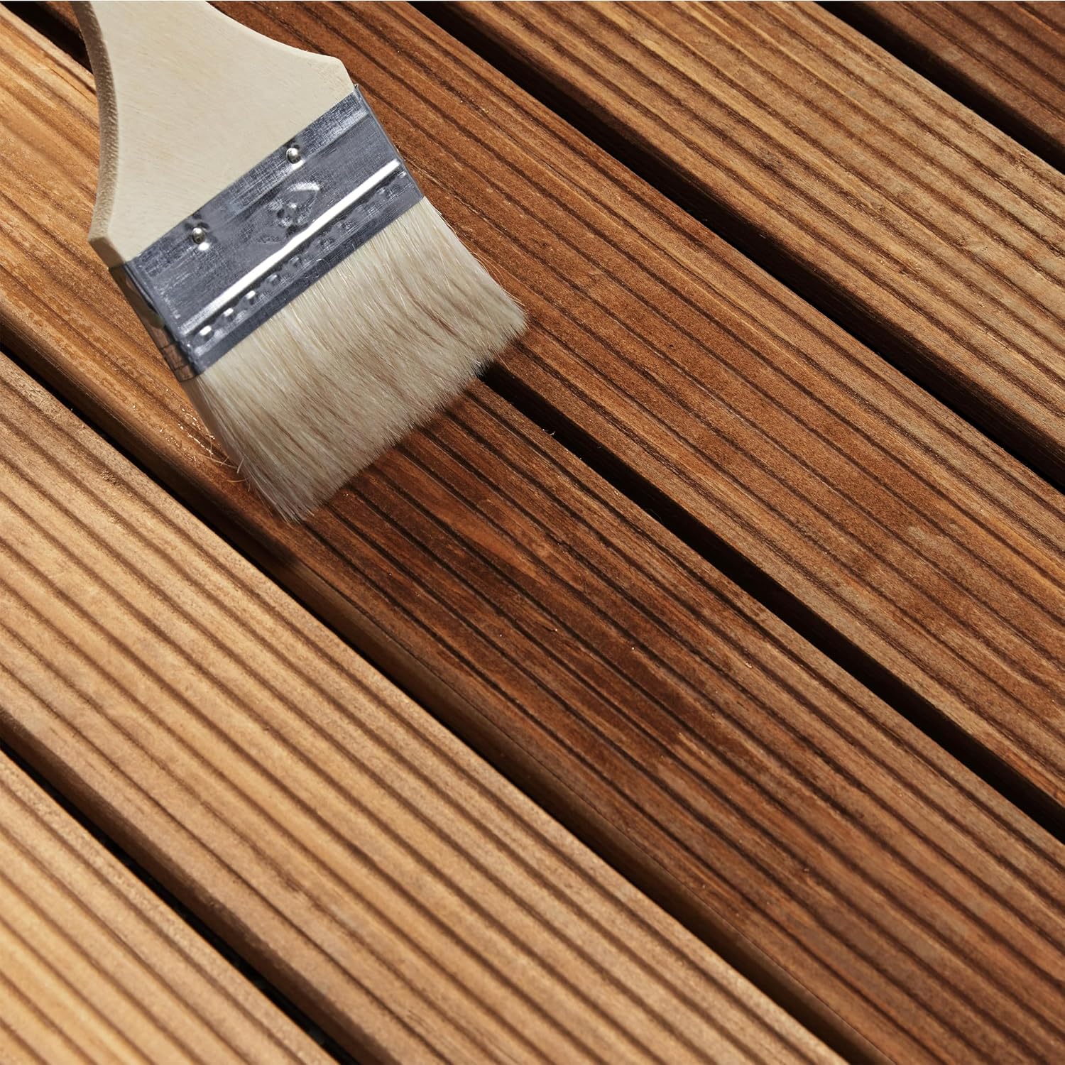Topeakmart 27PCS Interlocking Deck Tiles 12x12 Patio Flooring, Brown