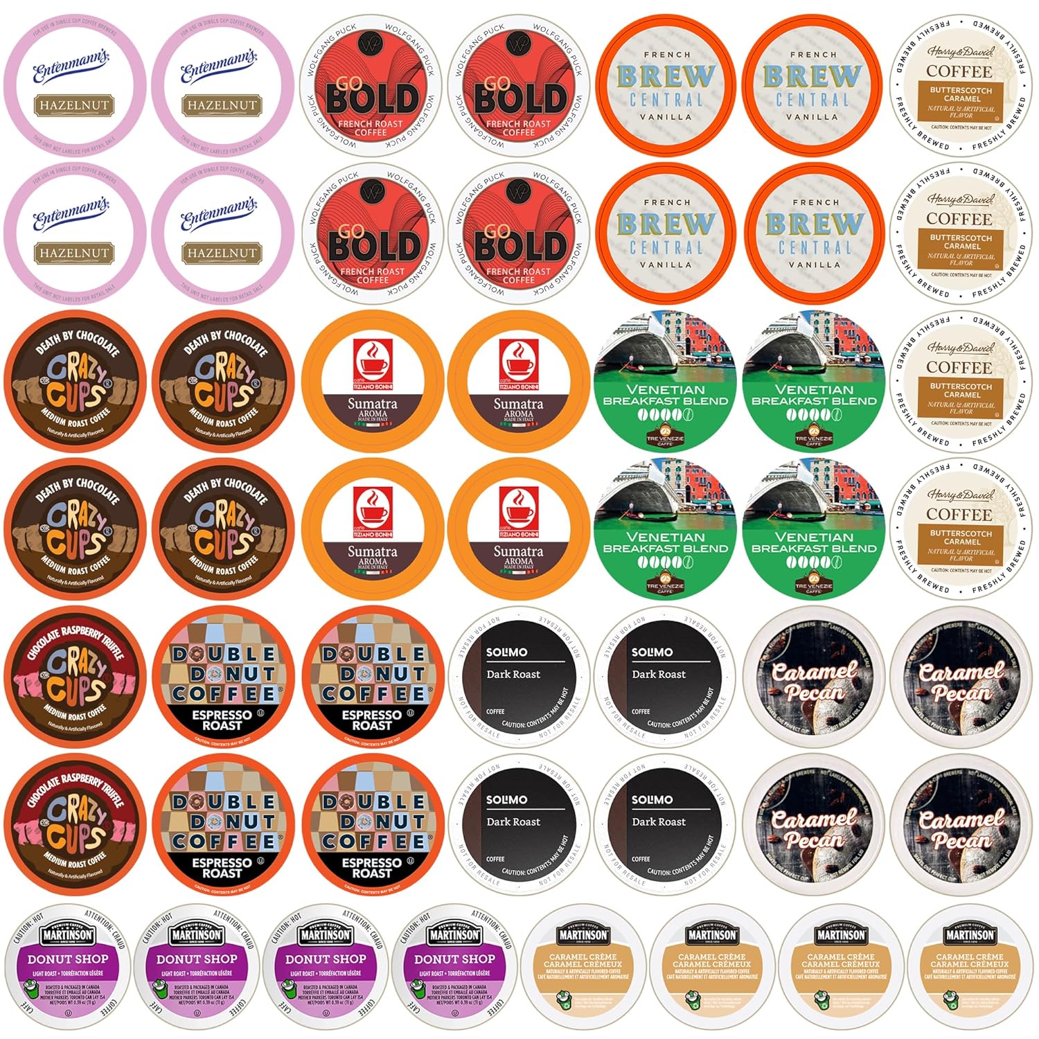 Crazy Cups Seasonal Premium Hot Chocolate Single Serve Cups for Keurig K Cup Brewers Variety Pack Sampler, 40 Count