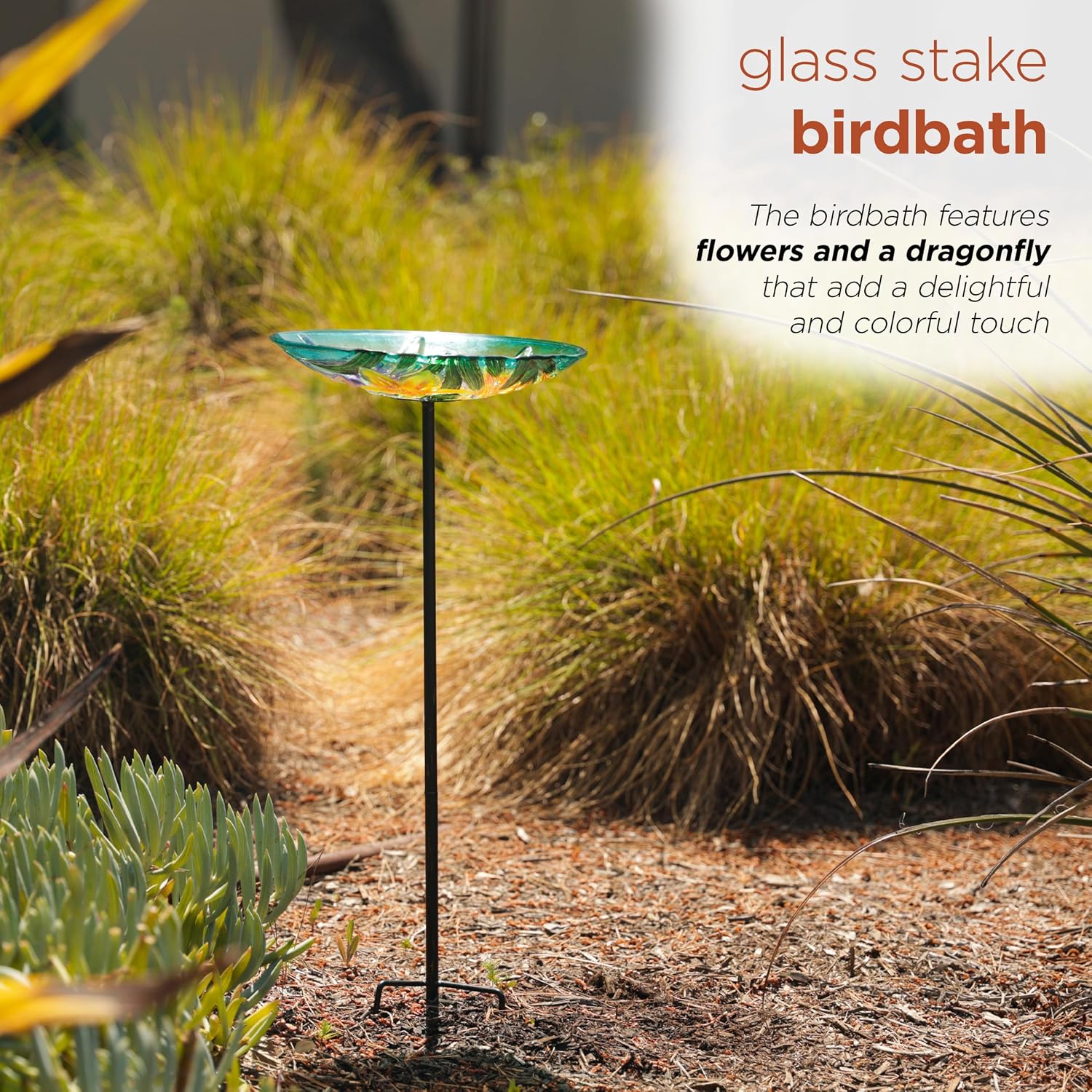 Alpine Corporation 25" Tall Outdoor Birdbath with Planter Pedestal Yard Statue, Stunning Garden Accent, 15" Round, Green