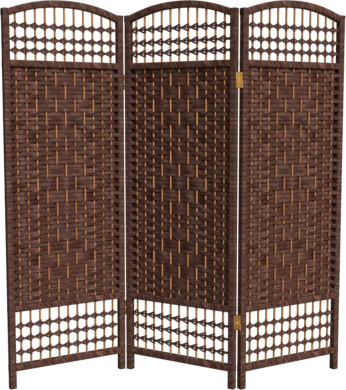 4 ft. Short Fiber Weave Folding Screen - Natural - 4 Panels