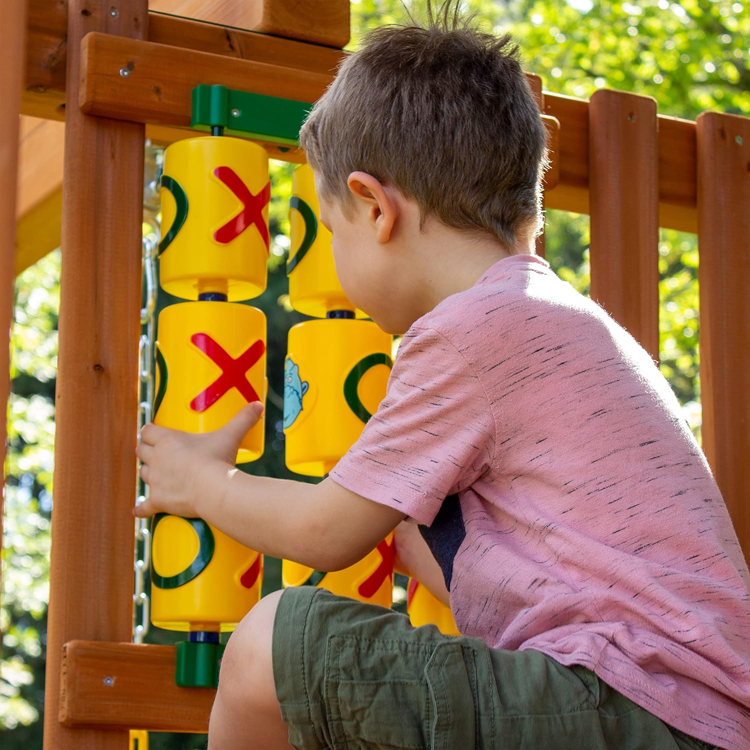Gorilla Playsets 07-0010 Tic Tac Toe Spinner Activity Panel for Swing Sets, Yellow