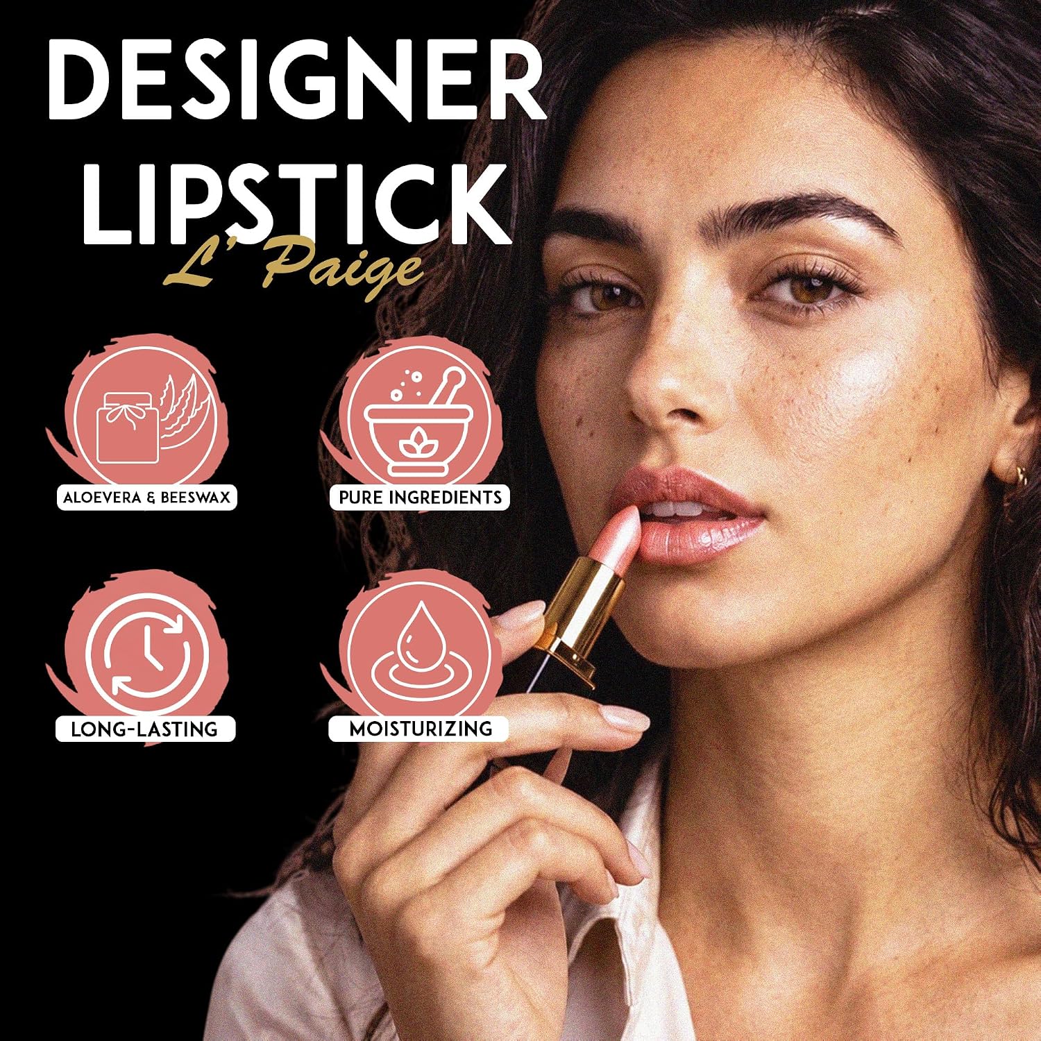 L’Paige Rosy Pearl Lipstick | Sheer Neutral Rose Lip Color | Aloe Vera Moisturizing Formula | Long-Lasting Hydrating Finish | Soft Silvery Pink Shade L56