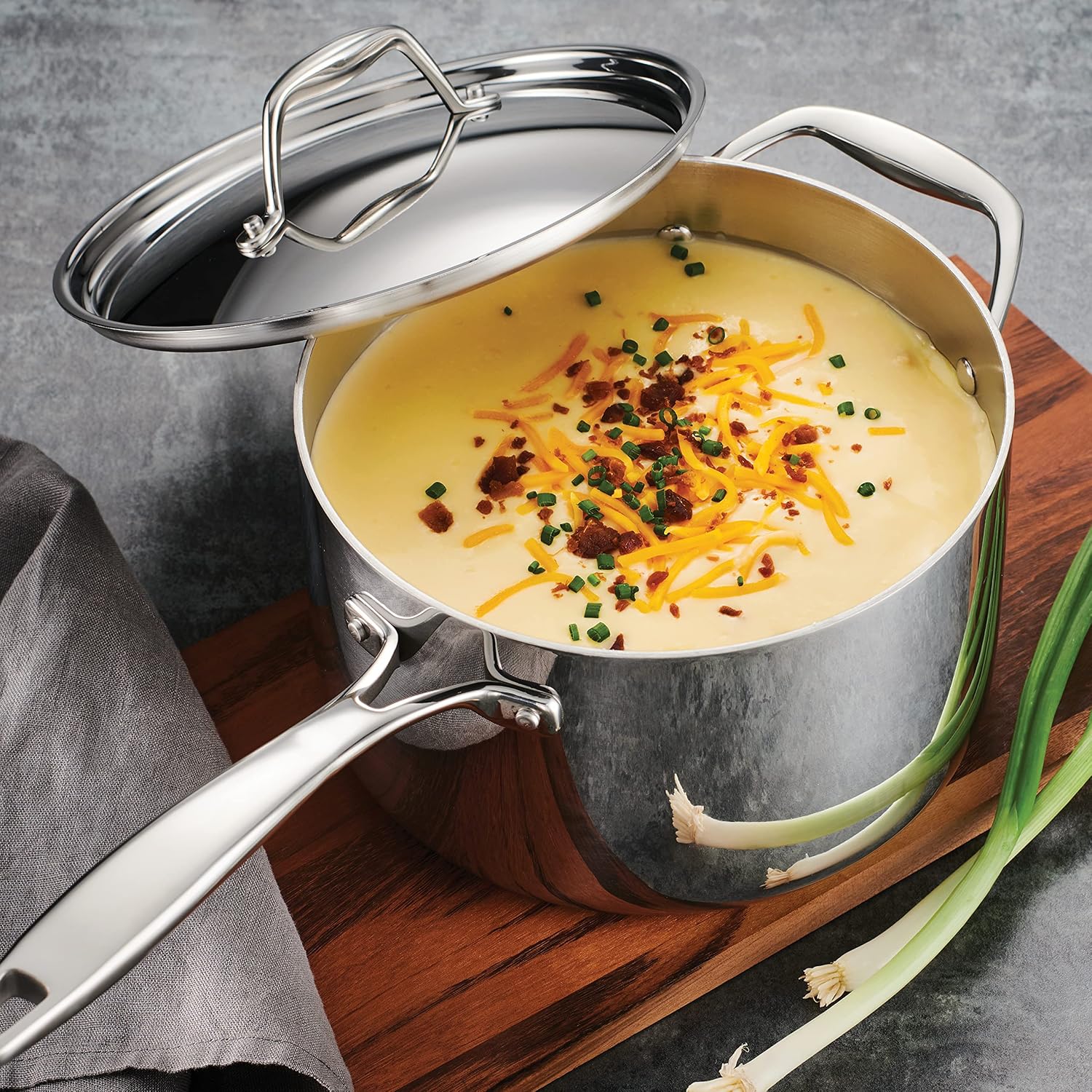 Tramontina Signature Tri-Ply Clad Stainless Steel 12-Inch Large Frying Pan | Induction-Ready Skillet, Dishwasher-Safe, NSF-Certified