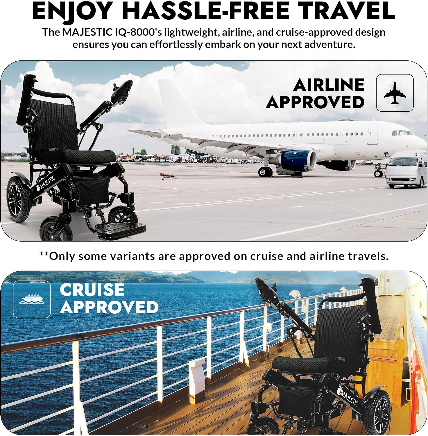 Majestic Electric Wheelchairs for Adults, Lightweight Foldable Electric Wheelchair, Motorized Wheel Chair for Seniors
