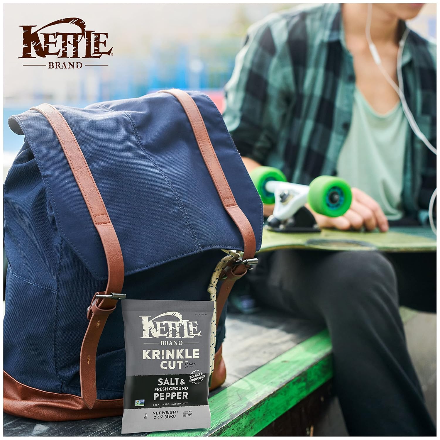 Kettle Brand Krinkle Cut Salt and Fresh Ground Pepper Potato Chips, 13 Oz