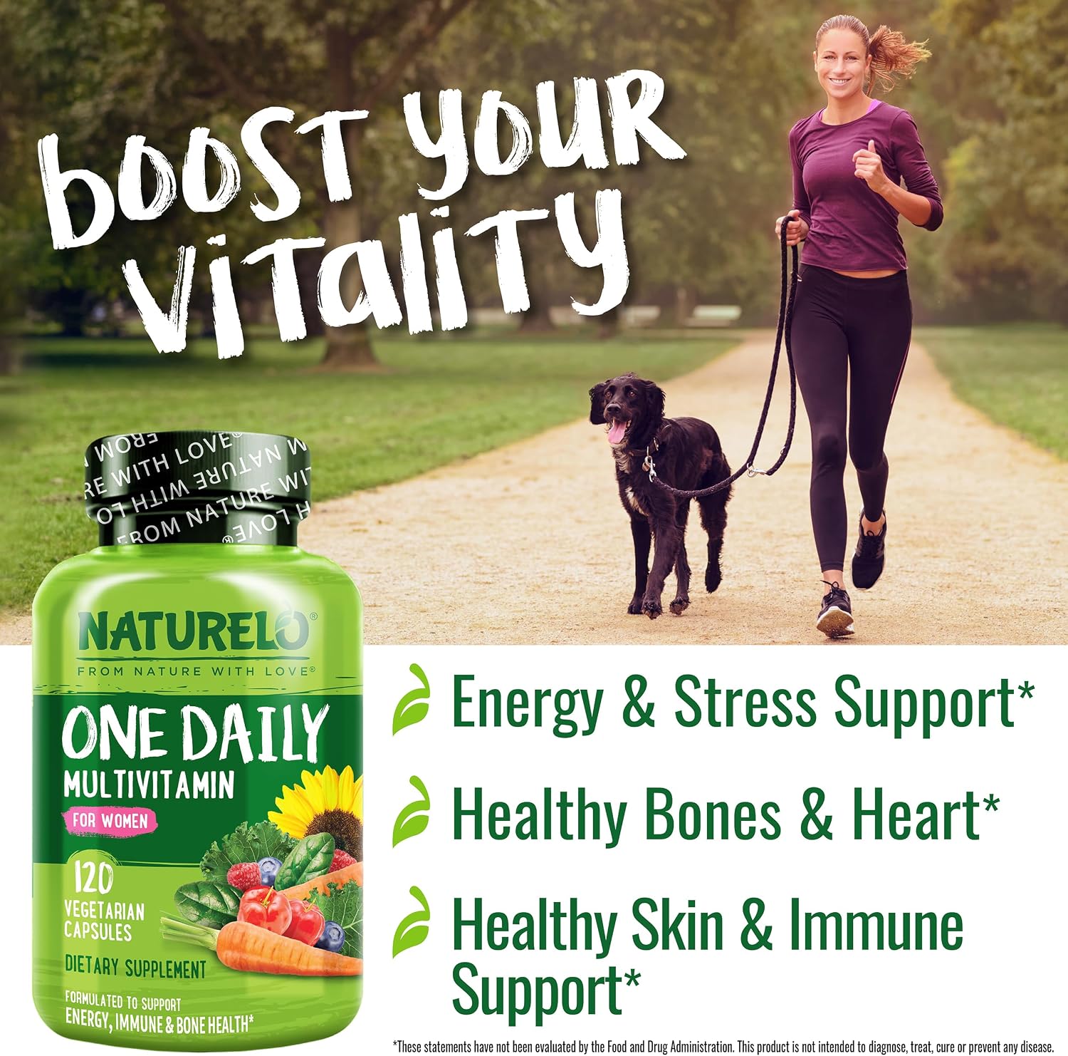 NATURELO One Daily Multivitamin for Men, 120 Vegetarian Capsules One Daily Multivitamin for Women, 120 Vegetarian Capsules Bundle - 4 Month Supply