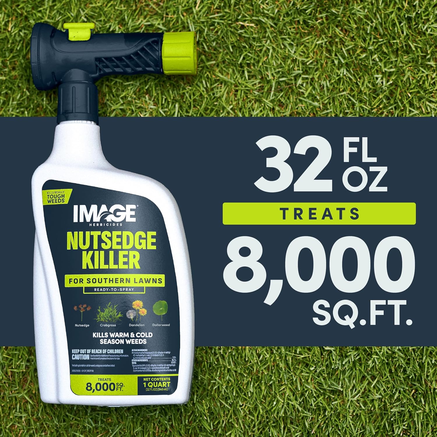 Image Herbicide Nutsedge Killer for Southern Lawns, 32 fl oz | Weed killer spray for Bermudagrass, Zoysiagrass, St. Augustinegrass