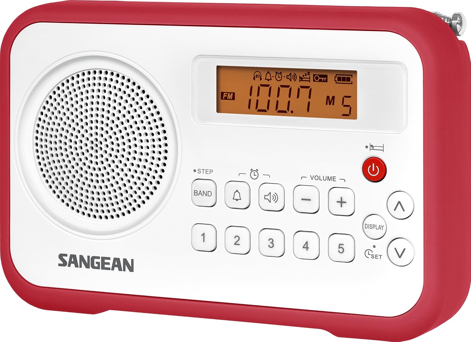 Sangean PR-D18BU AM /FM / Portable Digital Radio with Protective Bumper (White/Blue)