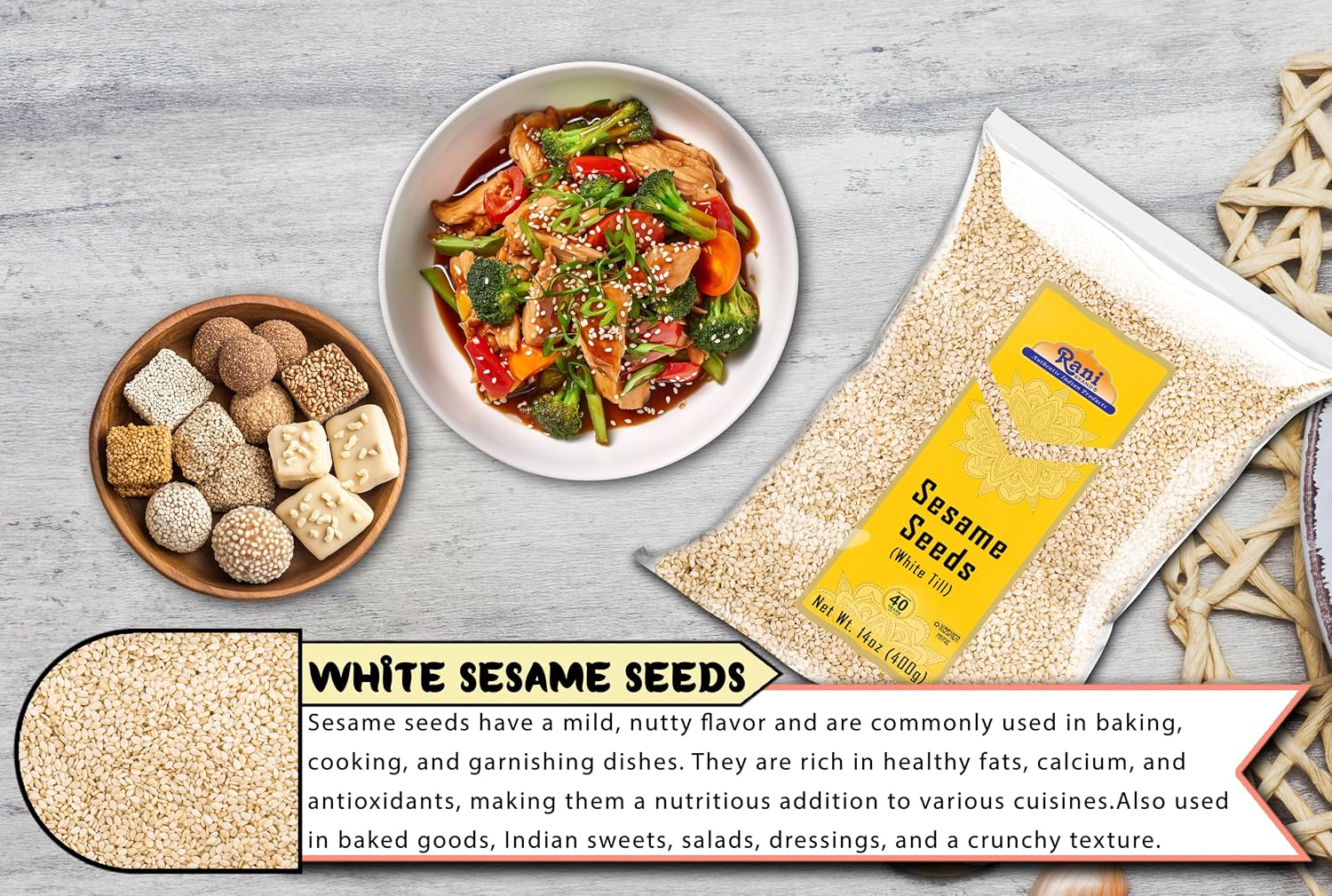 Rani Sesame Seeds Whole Brown, Raw (Till) 28oz (800gm) ~ All Natural | Gluten Friendly | NON-GMO | Vegan | Indian Origin