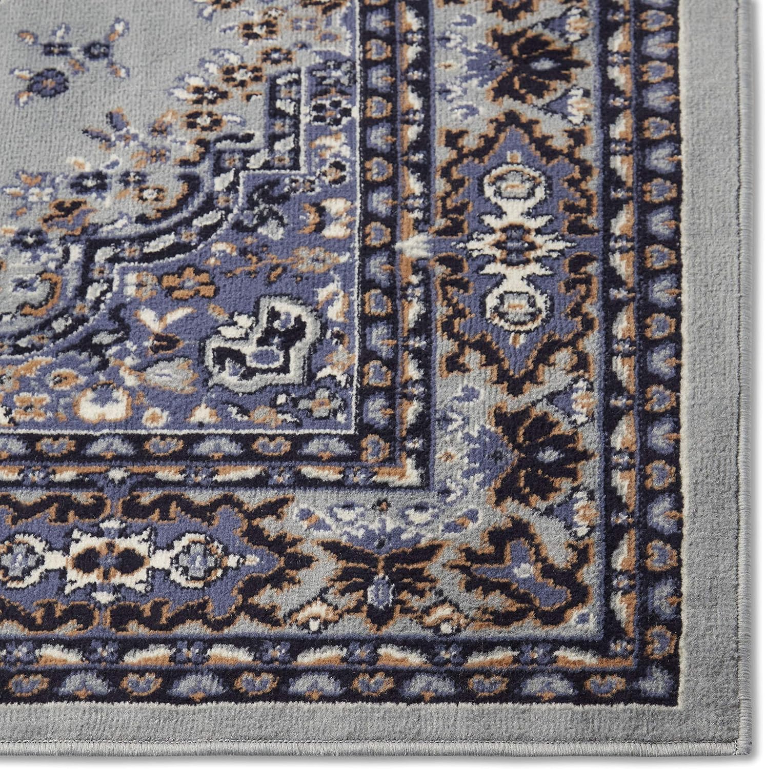 Home Dynamix Premium Sakarya Traditional Medallion Border Area Rug, Ivory/Brown, 7'9"x10'8" Rectangle