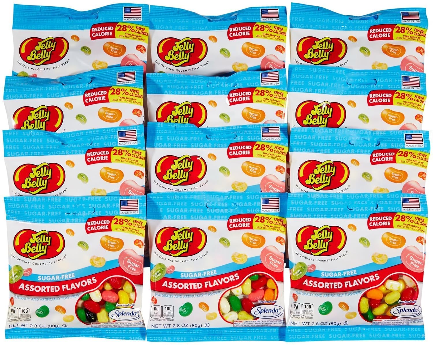 Jelly Belly Jelly Beans, 20 Flavors, .35-oz Trial Size Packs, 80 Count